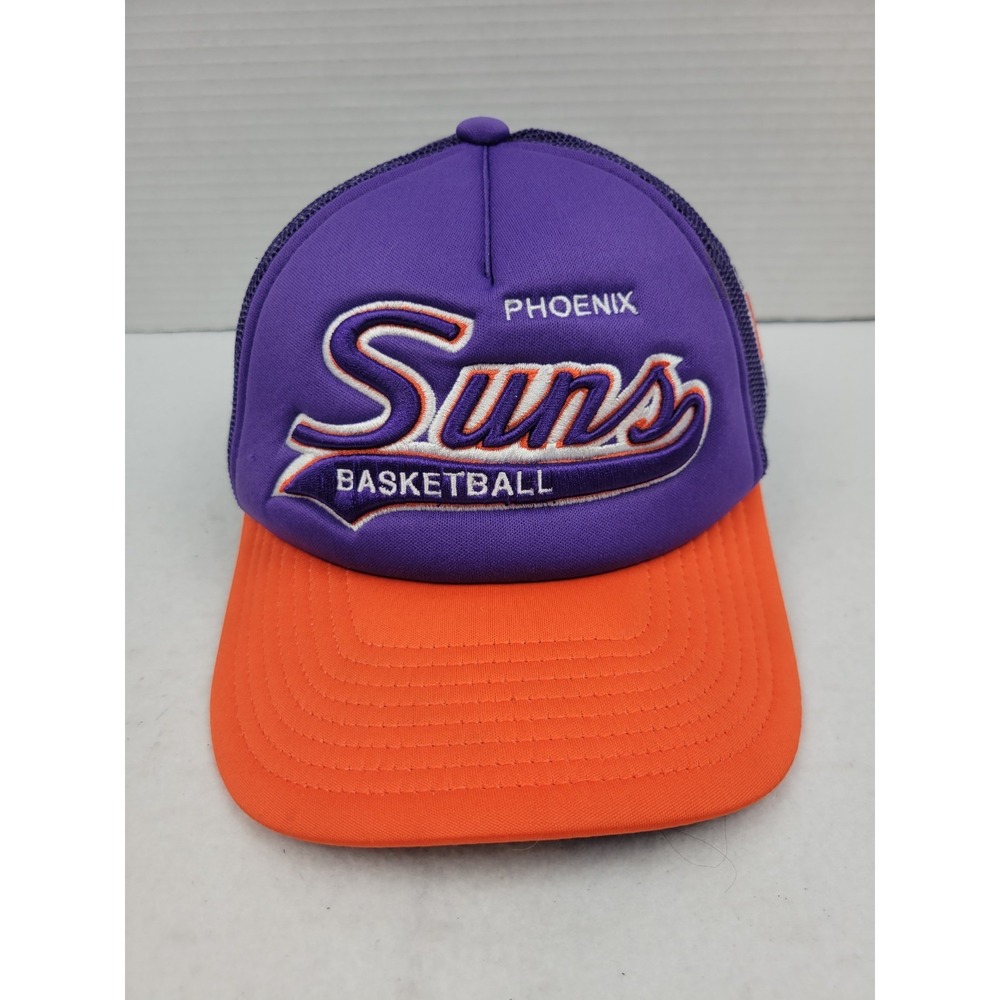 Phoenix Suns Mitchell And Ness Mesh Trucker Snapback Hat‎ Embroidered Spell Out